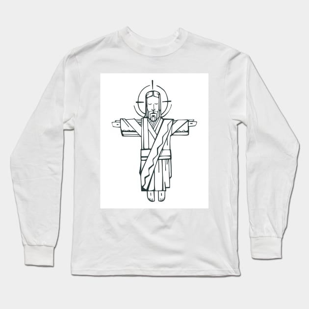 Jesus Christ Open arms Long Sleeve T-Shirt by bernardojbp
